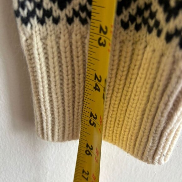 H&M Womens Winter Geometric Print Turtleneck Sweater Black Off White Sz Medium - Picture 5 of 8